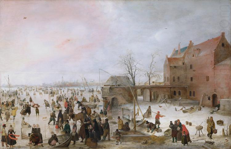 A Scene on the Ice Near a Town (nn03), Hendrick Avercamp